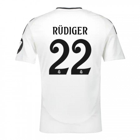 Koszulka Real Madryt Rudiger 22 Domowe 2024-25 Koszulki Piłkarskie Krótki Rękaw